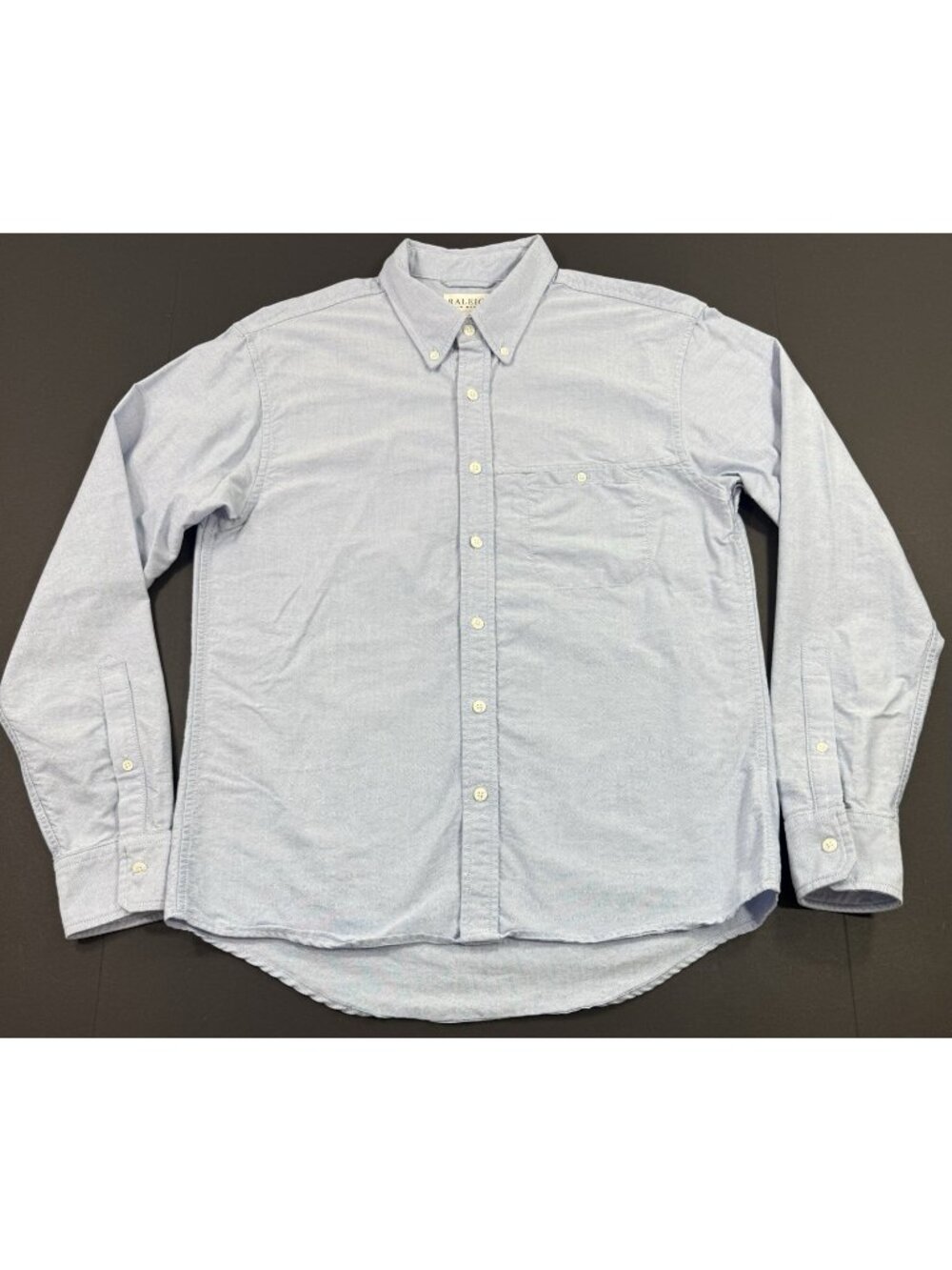 Raleigh Denim Workshop Mens Shirt Oxford Button Down Sz Large Made In USA Cotton